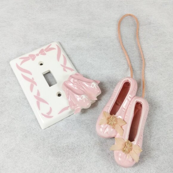 Vintage 80's Ceramic Ballerina Single Light Switch and Ballet Slippers - Picture 2 of 11